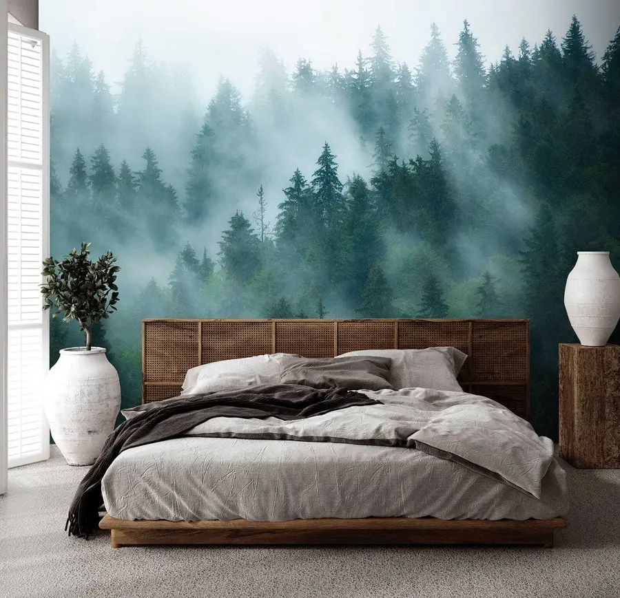 Fotobehang Mistig bos u57914