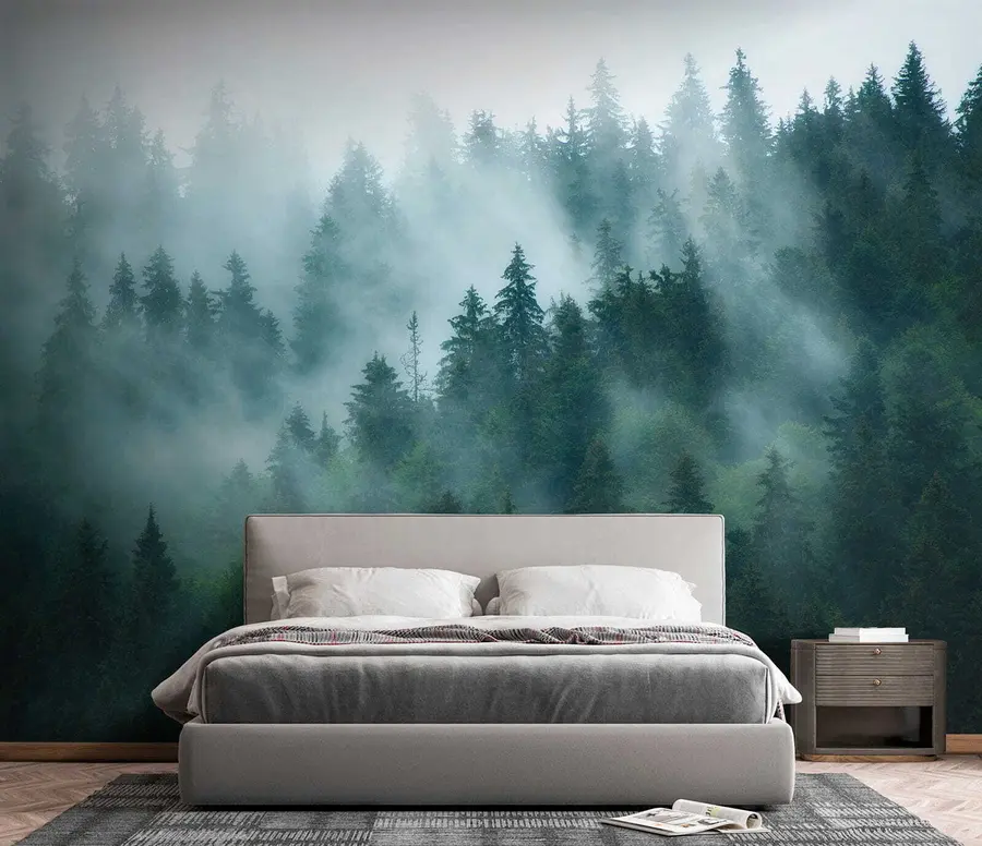 Fotobehang Mistig bos u57914
