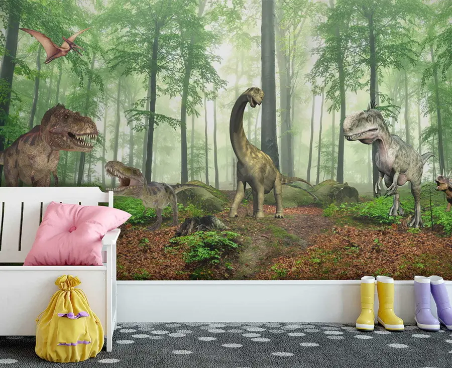 Fotobehang Dinosaurussen in het bos u60039
