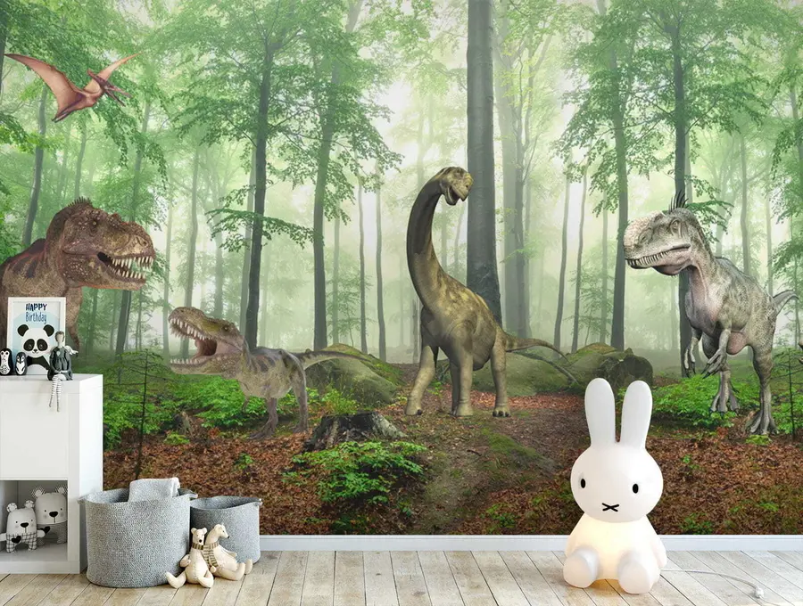 Fotobehang Dinosaurussen in het bos u60039