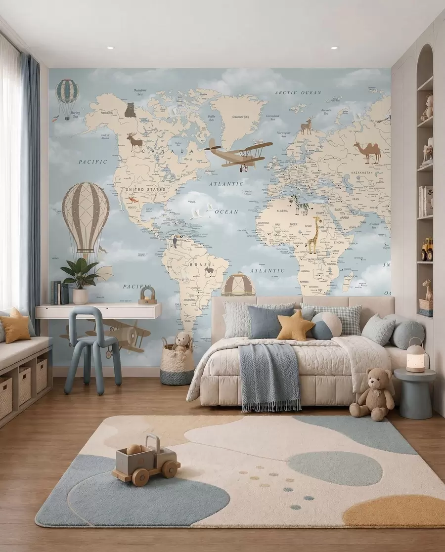 Fotobehang Vliegend de wereld rond u60135