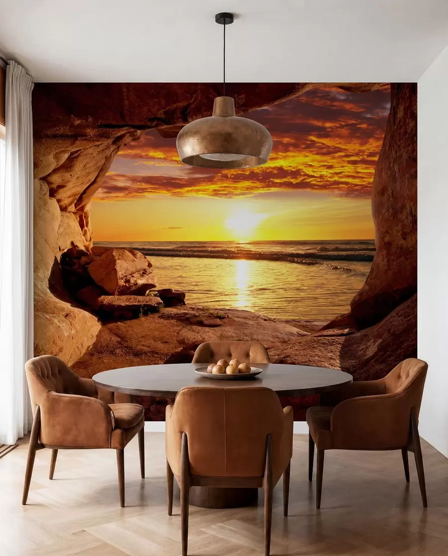 Fotobehang Zonsondergang in de rotsen u60242