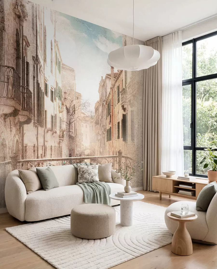Fotobehang Balkon in de oude stad u60320