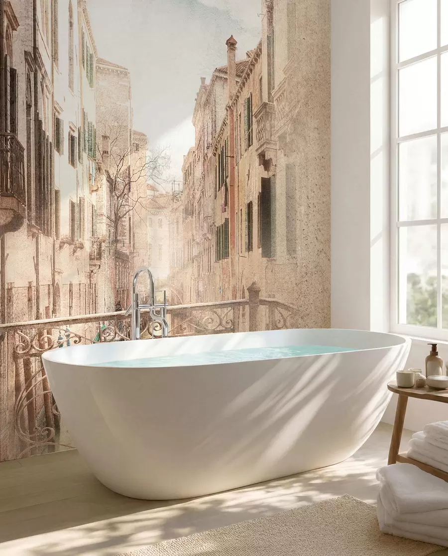 Fotobehang Balkon, Italiaanse straat u60320