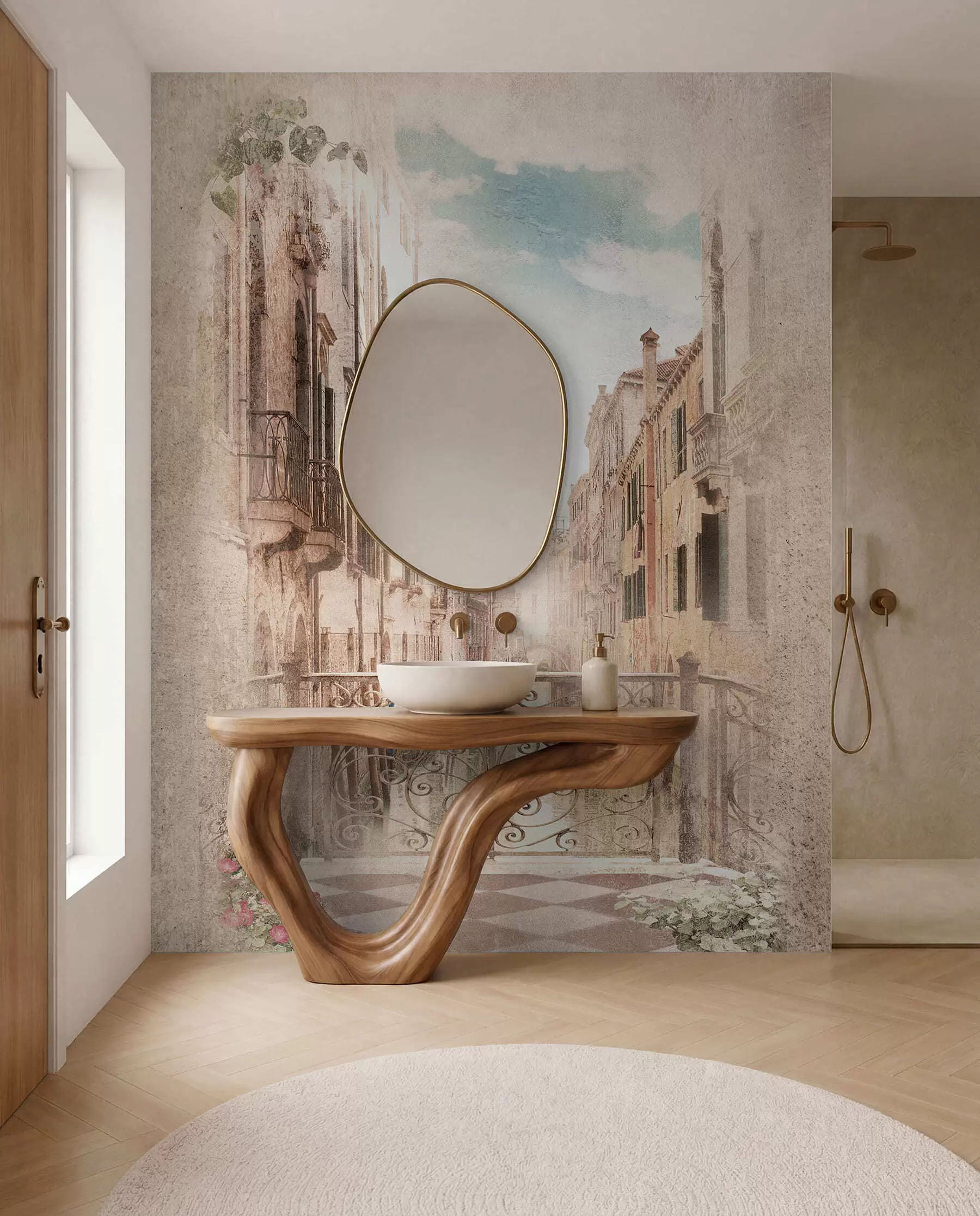 Fotobehang Balkon, Italiaanse straat u60320
