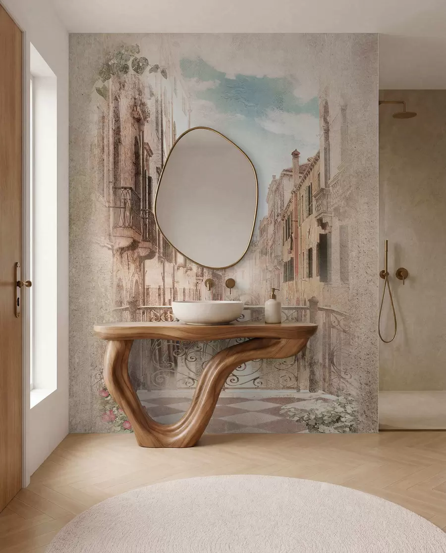 Fotobehang Balkon, Italiaanse straat u60320