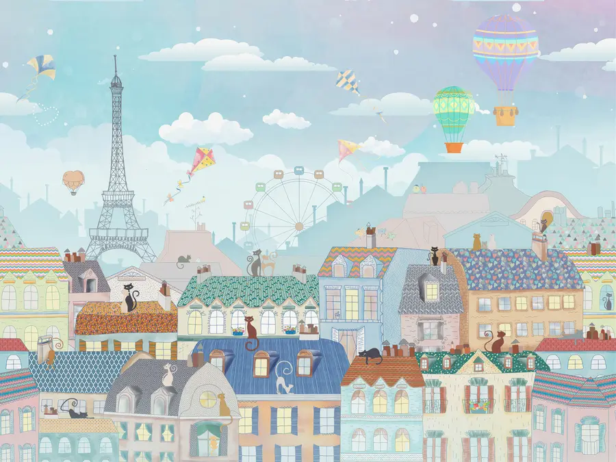 Fotobehang Festival in de stad van de katten u62119