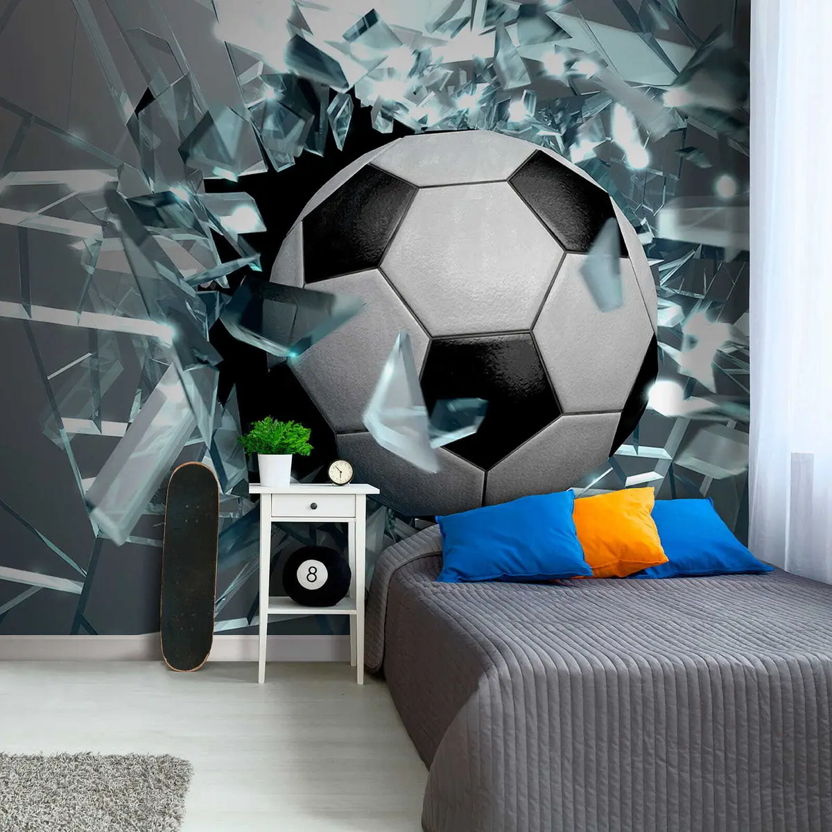 Fotobehang Voetbal door glas u64581