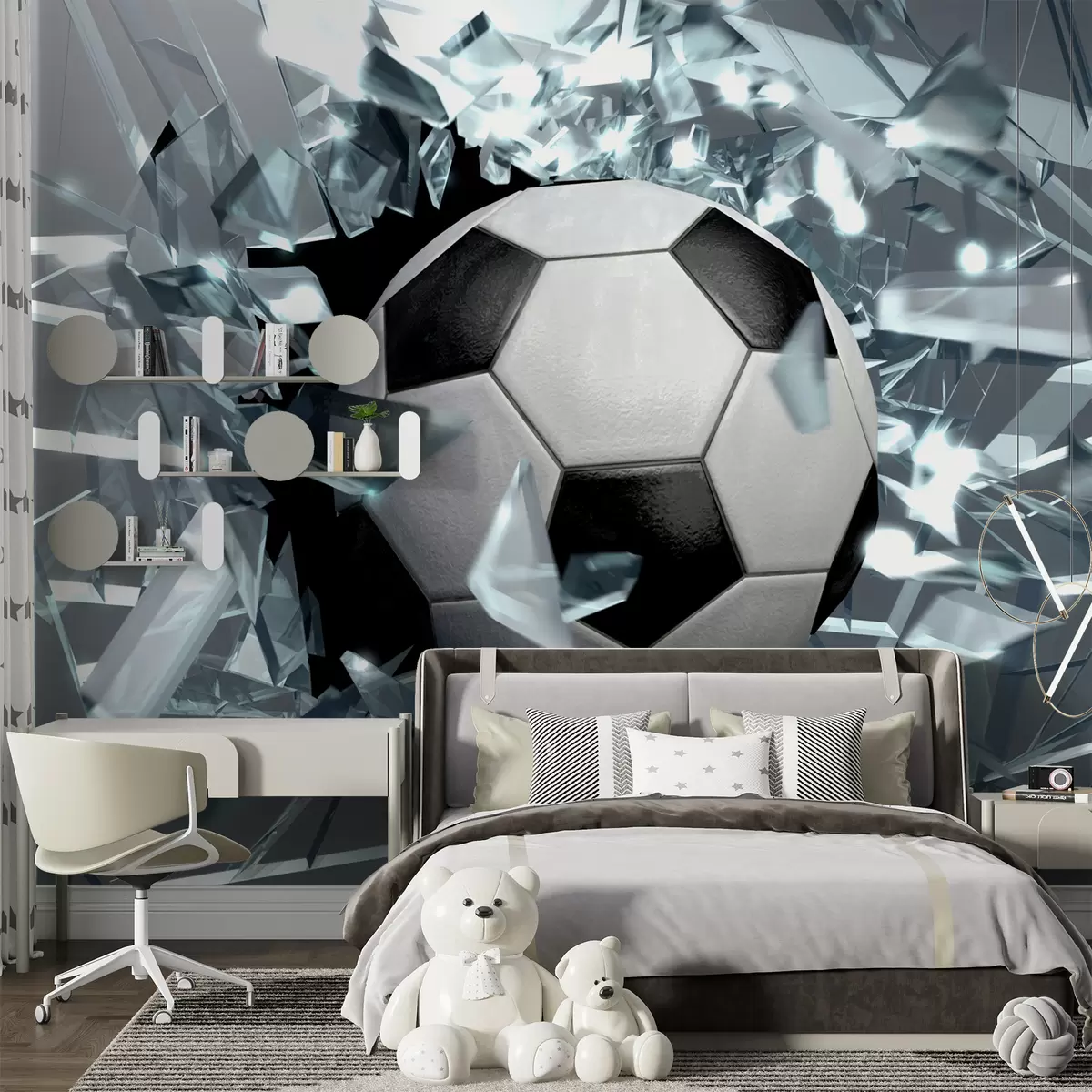 Fotobehang Voetbal door glas u64581