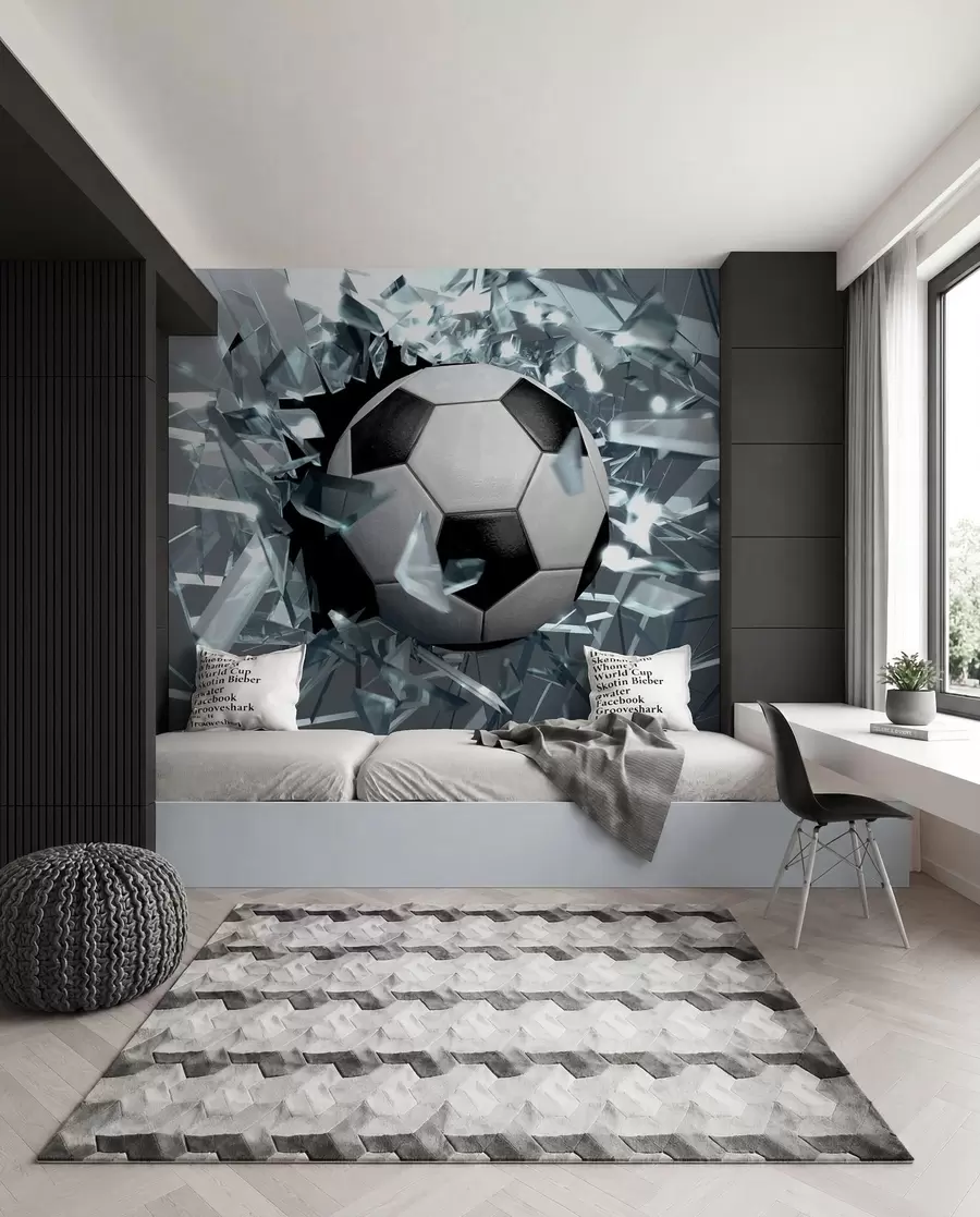 Fotobehang Voetbal door glas u64581