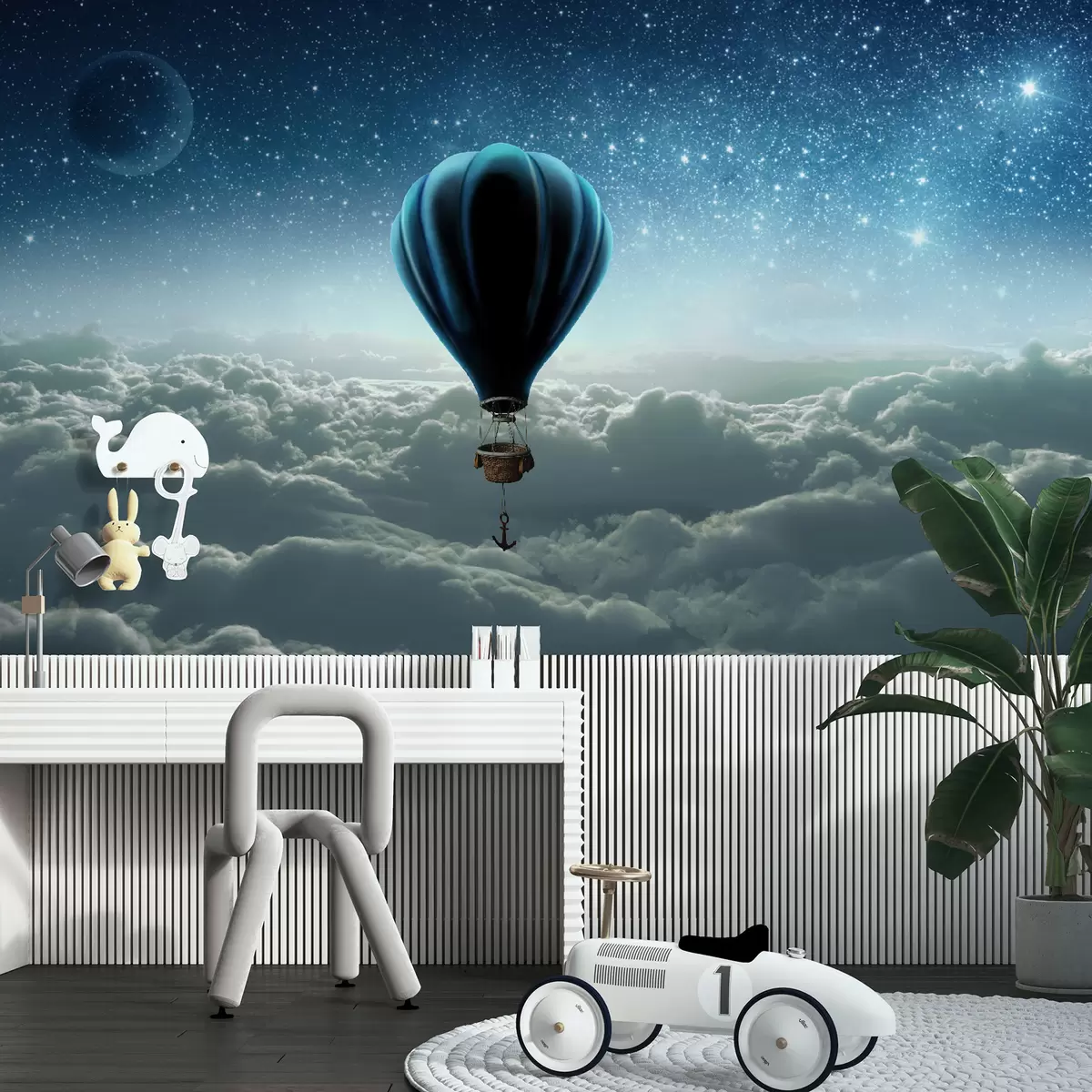 Fotobehang Ballonvaart bij nacht u70538