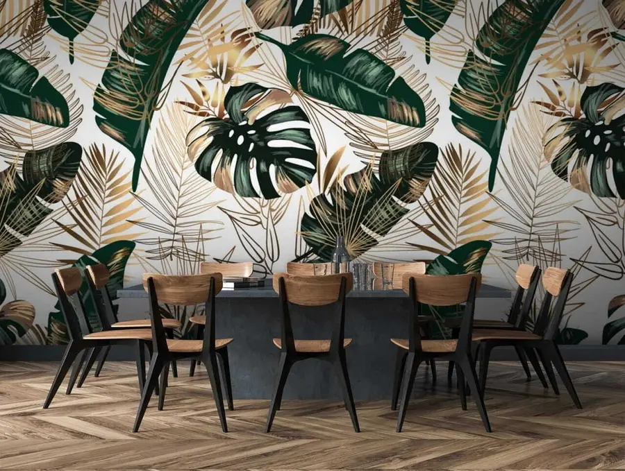 Fotobehang Bananenbladeren en palmbladeren u53279