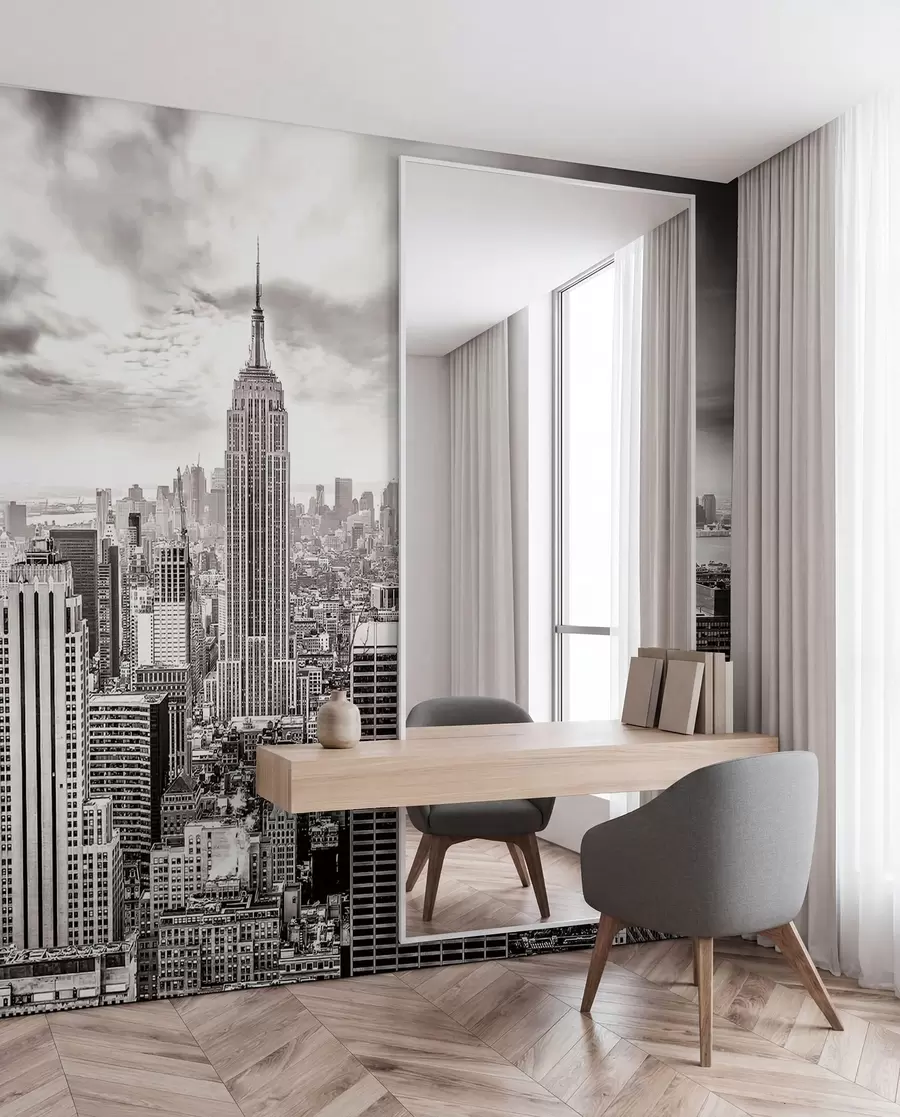 Fotobehang Manhattan in monochroom u58762