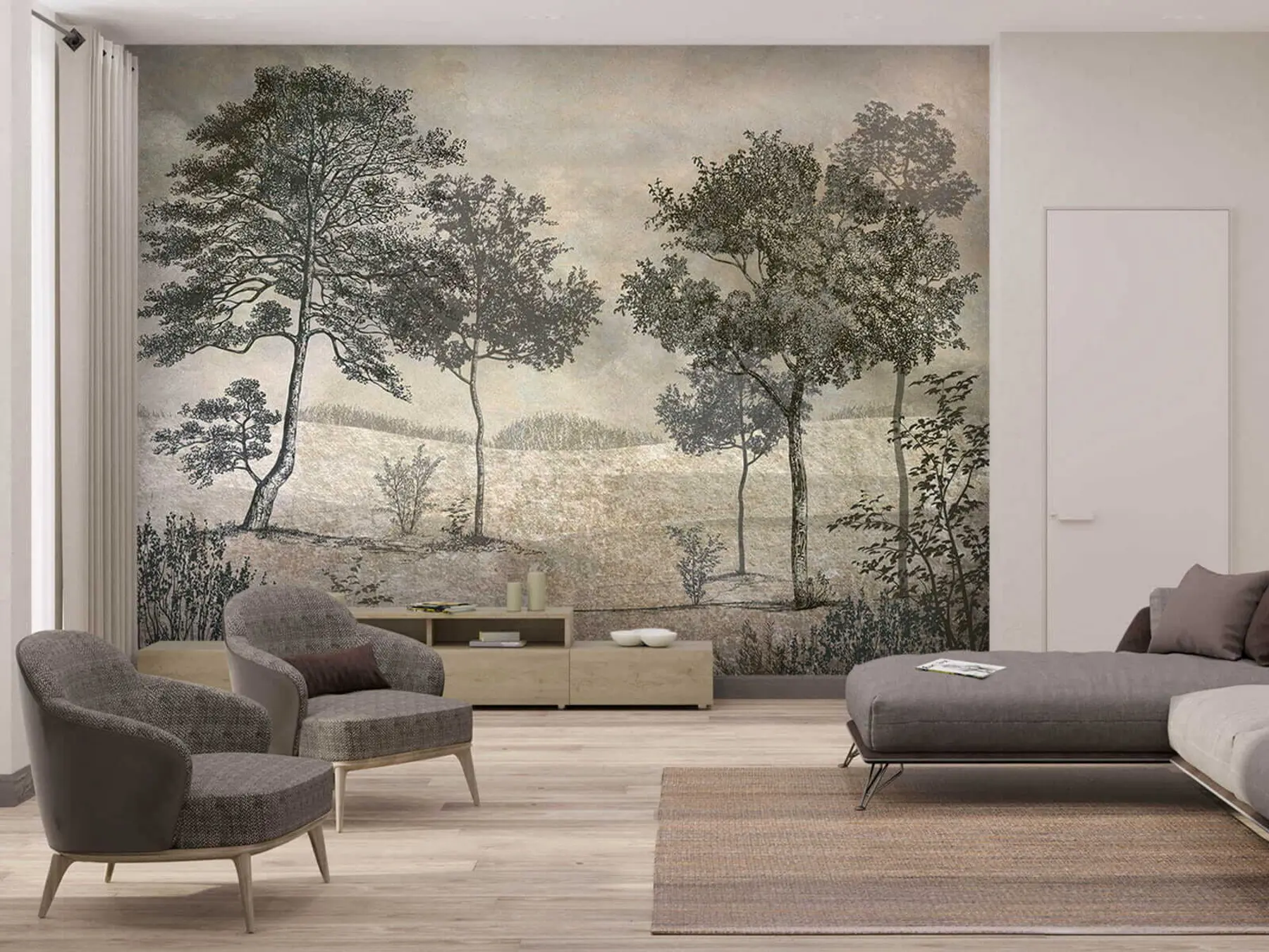 Fotobehang Vintage bomen u80030