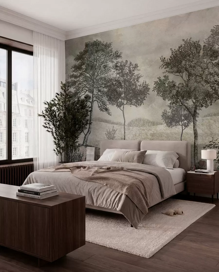 Fotobehang Vintage bomen u80030