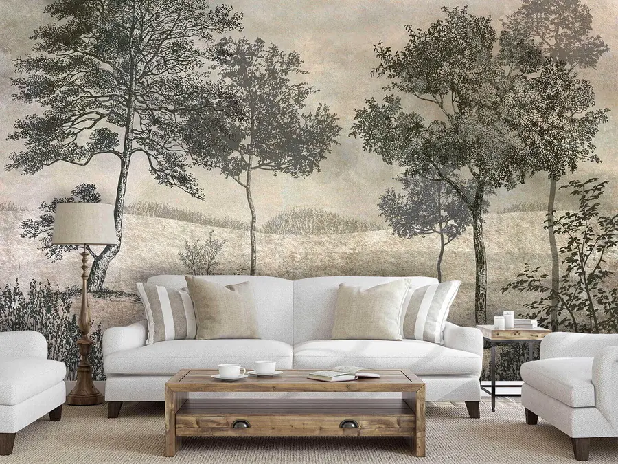 Fotobehang Vintage bomen u80030