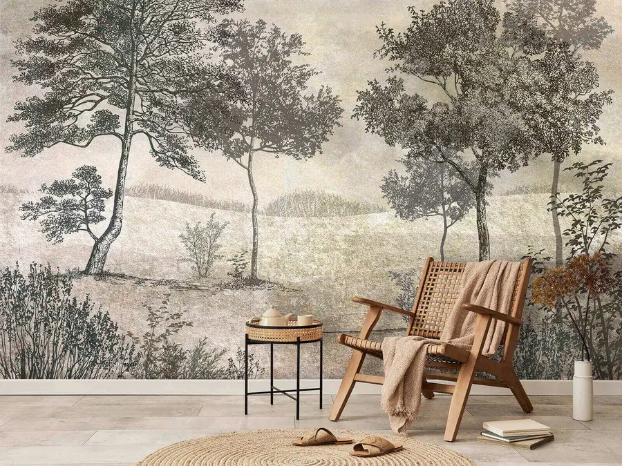 Fotobehang Vintage bomen u80030