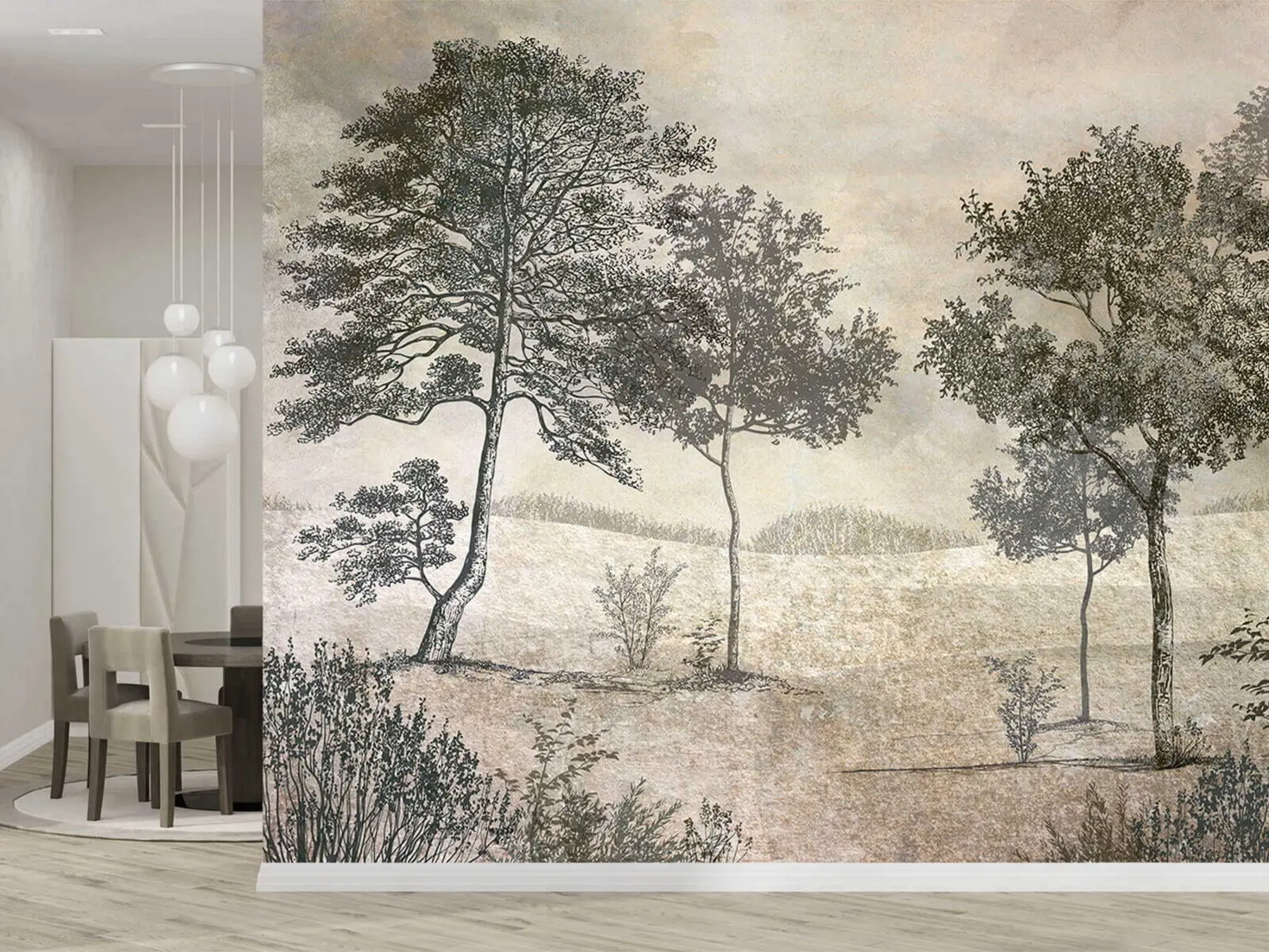 Fotobehang Vintage bomen u80030