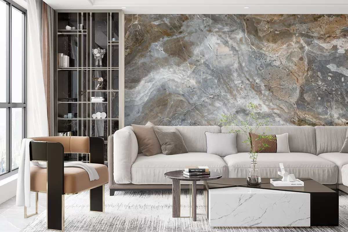 Fotobehang Grijs-beige marmer u71438