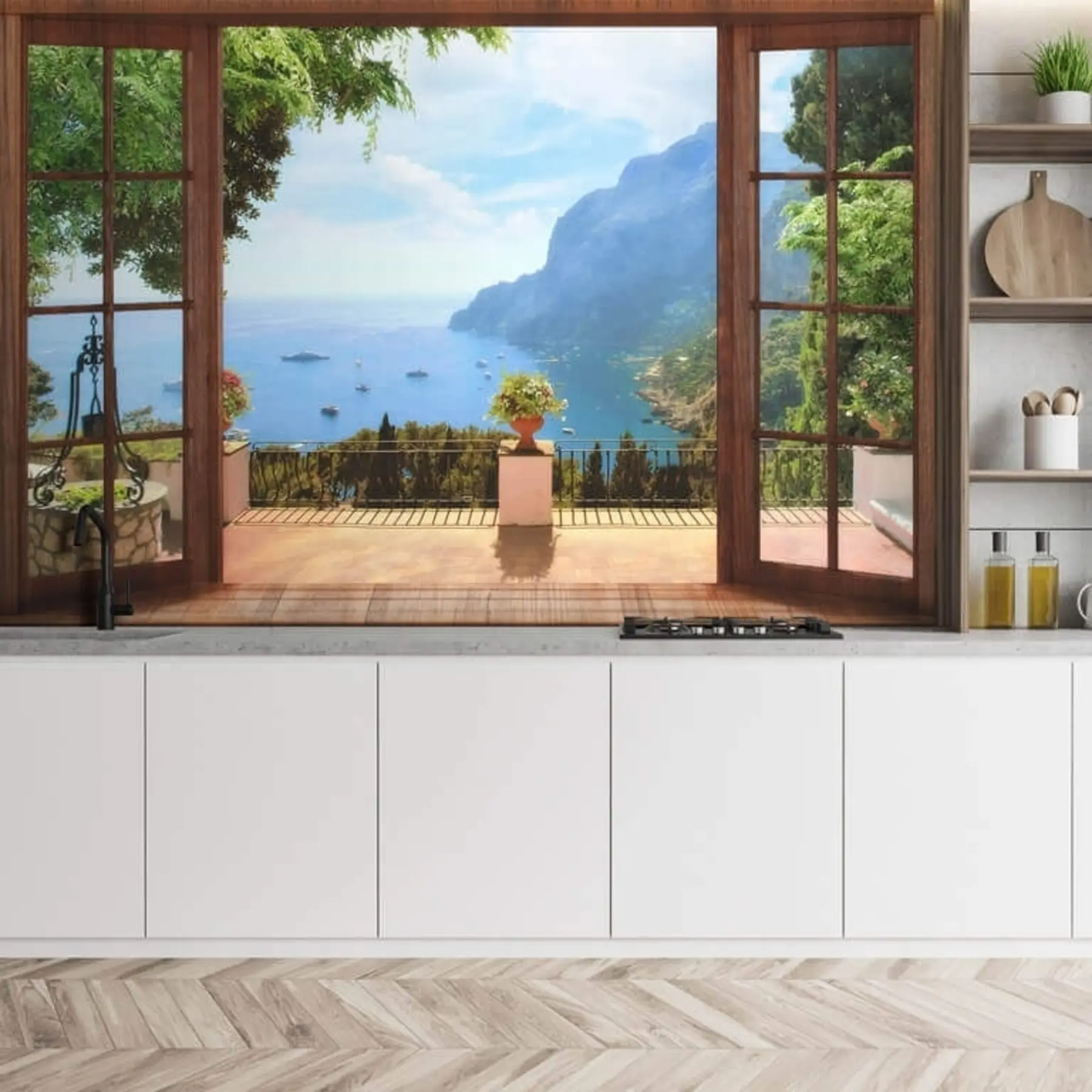 Fotobehang Water, lucht en wolk u18229