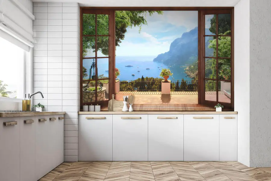 Fotobehang Water, lucht en wolk u18229