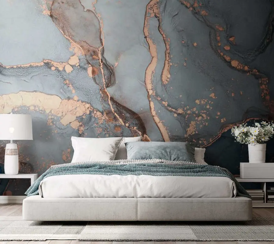 Fotobehang Blauw marmer u24799
