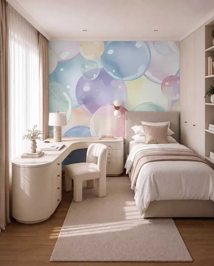 Fotobehang Bubbels in pastelkleuren u99730