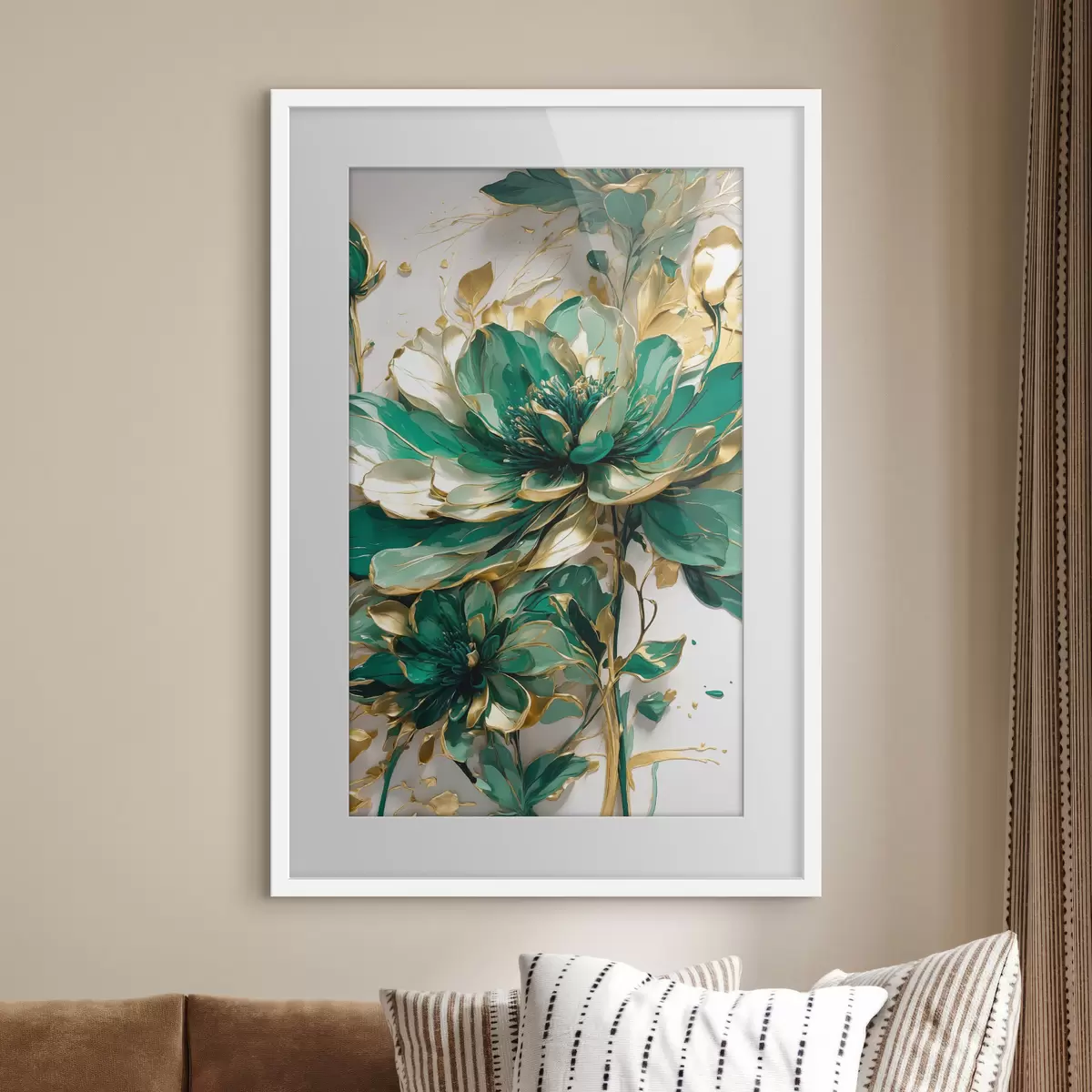 Poster Een mooie groene bloem f37566