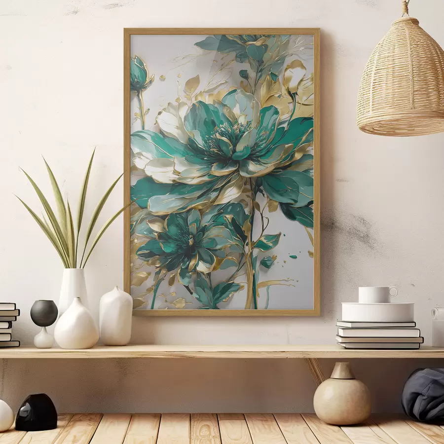 Fotobehang Een mooie groene bloem f37566
