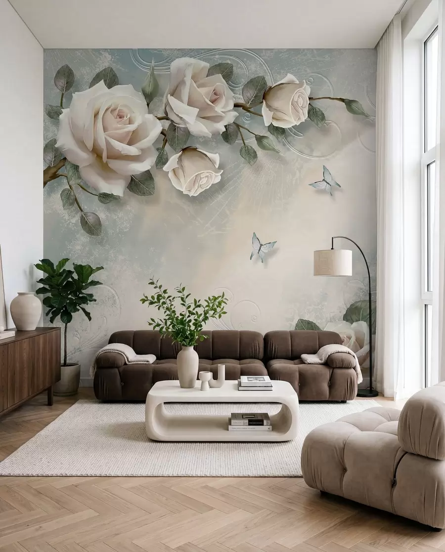 Fotobehang Rozen in crème I u31353d1