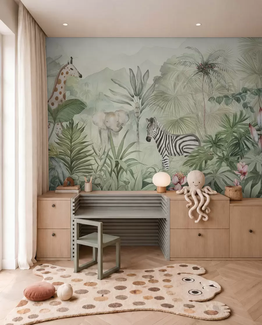 Fotobehang Kleine safarivrienden w00089