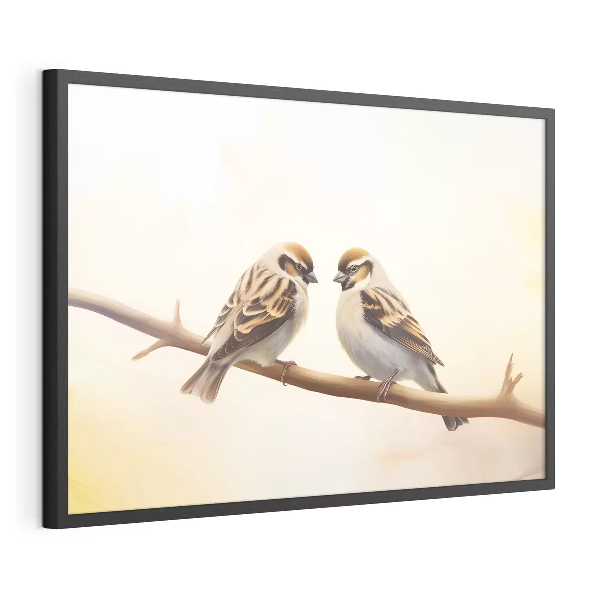 Poster Twee mussen op een tak f37393
