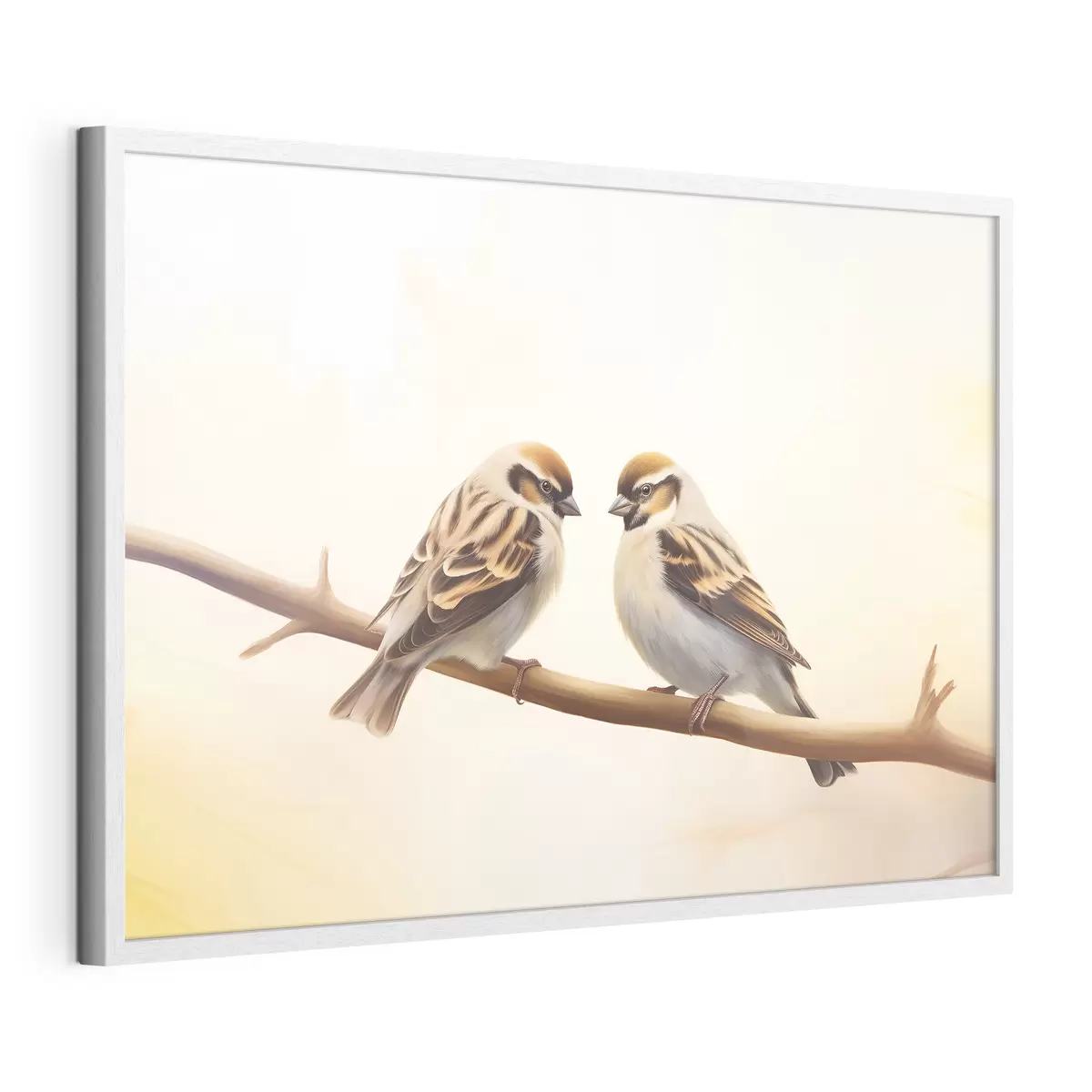 Poster Twee mussen op een tak f37393