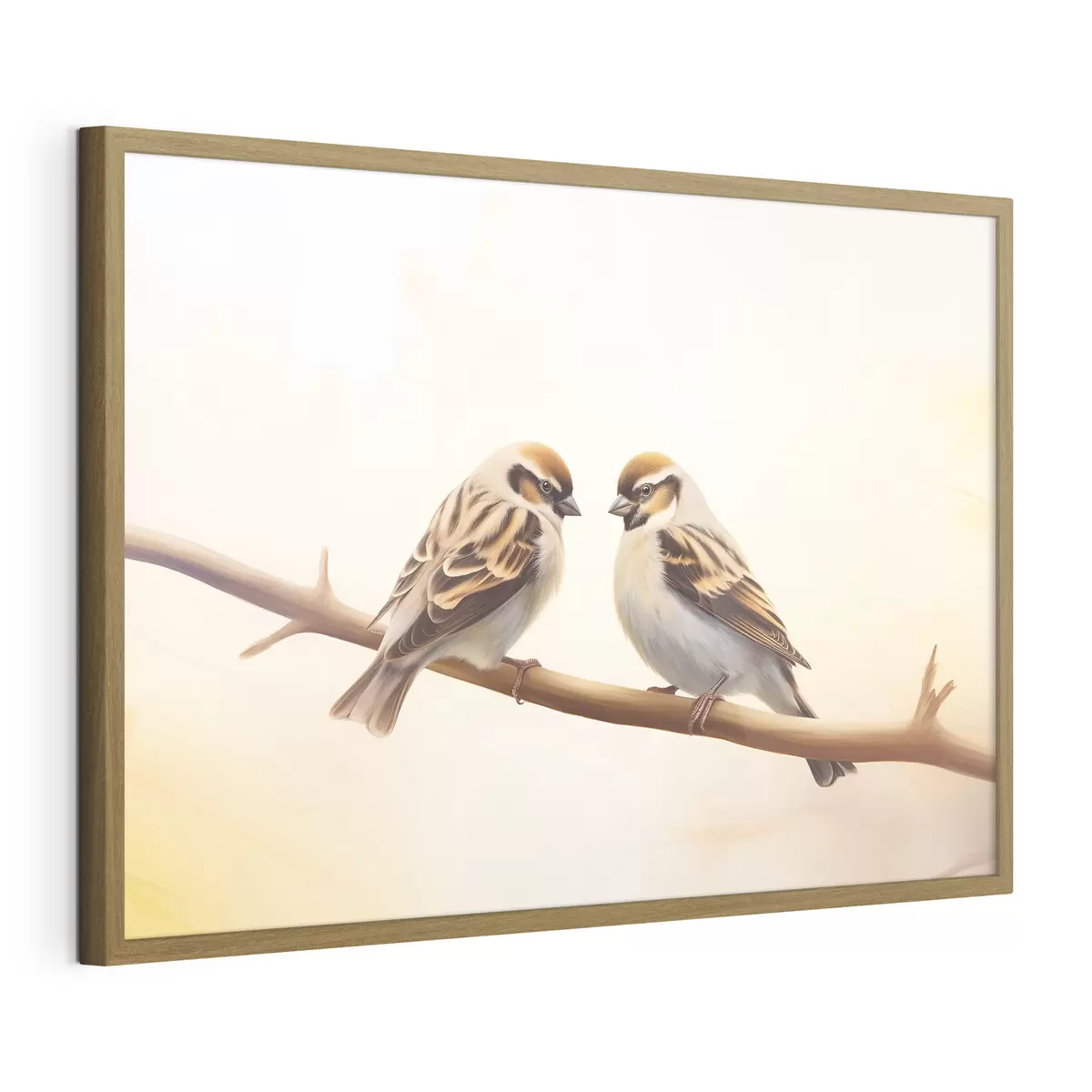 Poster Twee mussen op een tak f37393