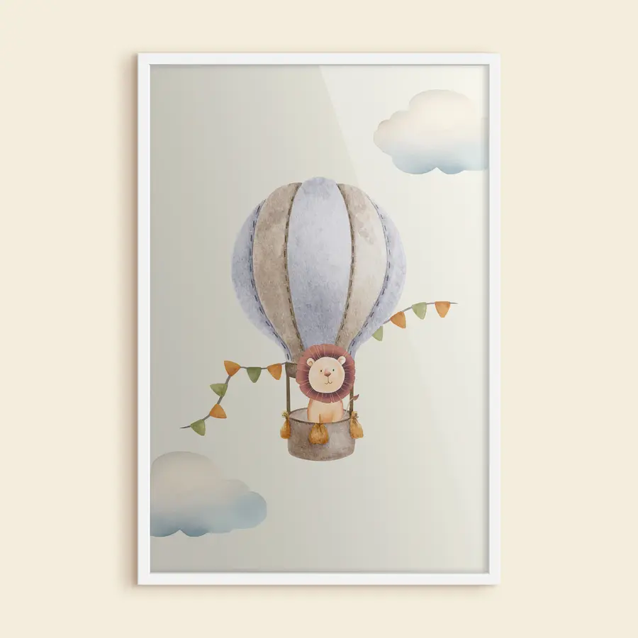 Fotobehang Een leeuwenwelpje in een ballon f37914