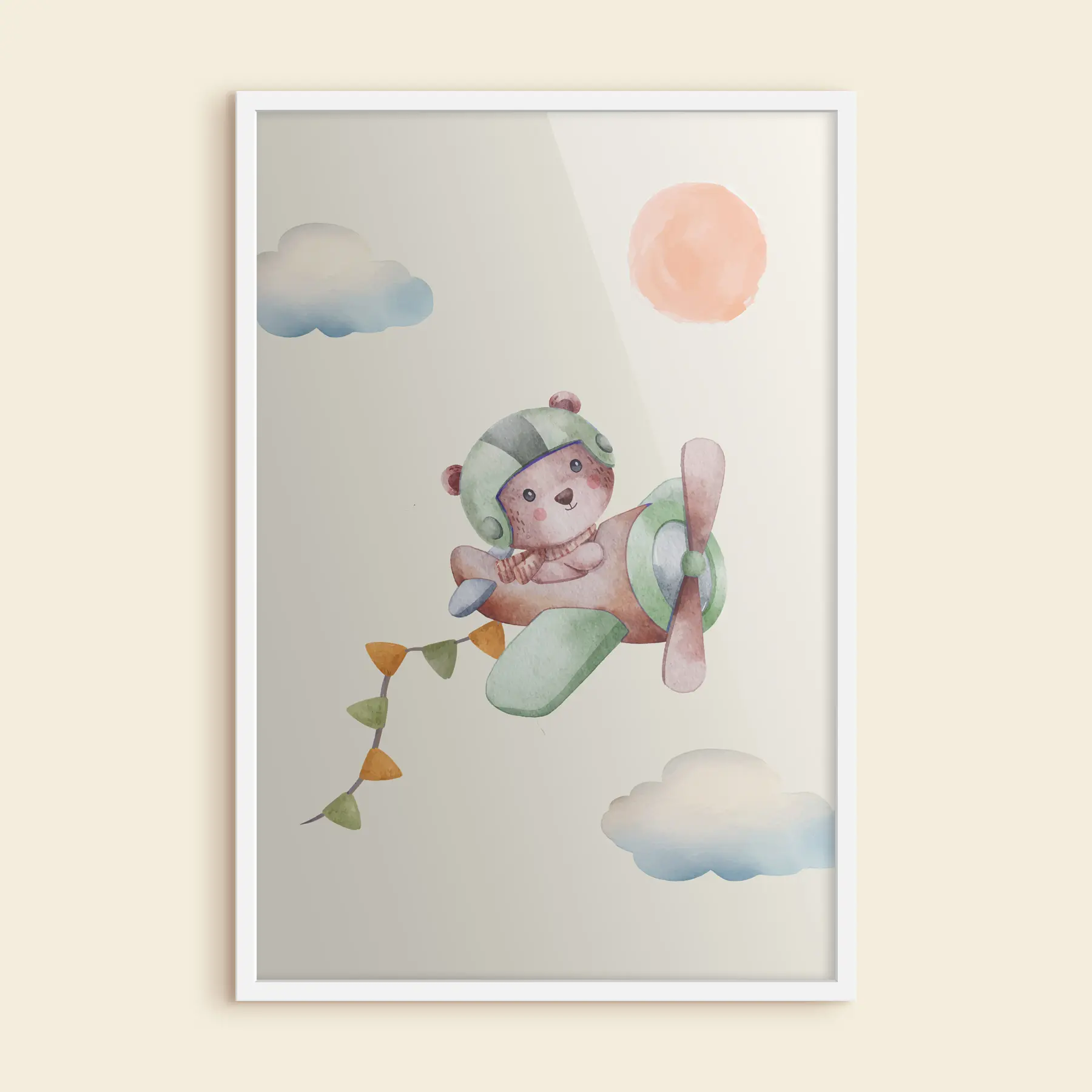 Fotobehang De vlucht van een teddybeer in een medicijnkastje f37916