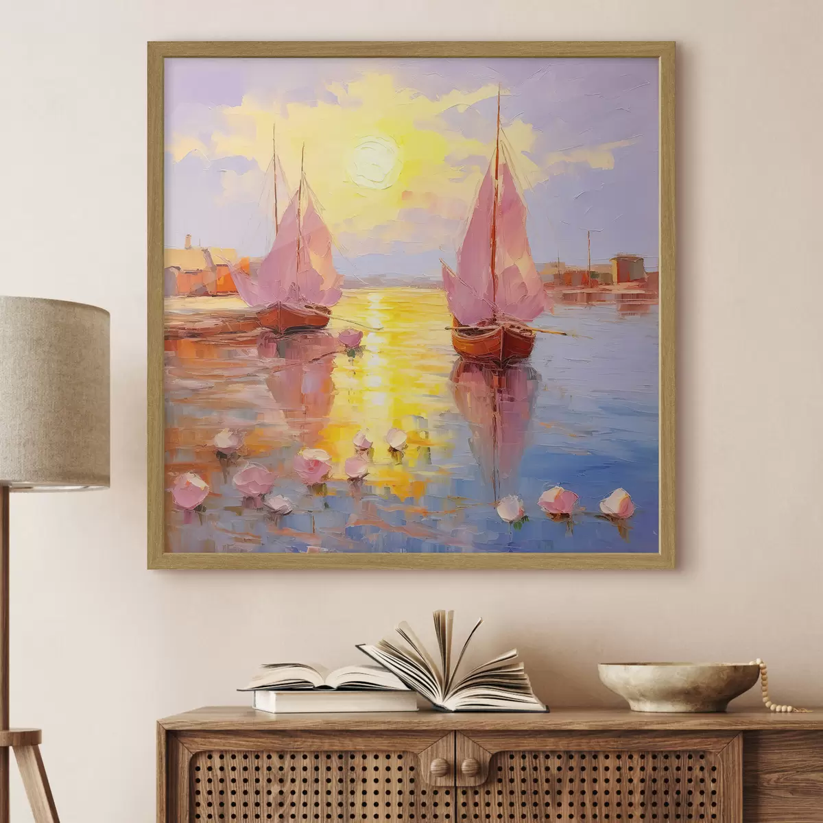 Poster Twee roze boten f37881
