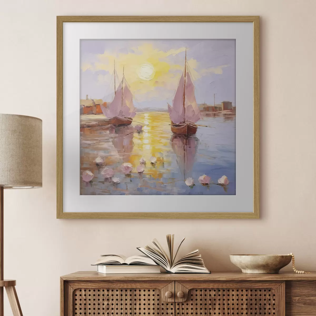 Poster Twee roze boten f37881