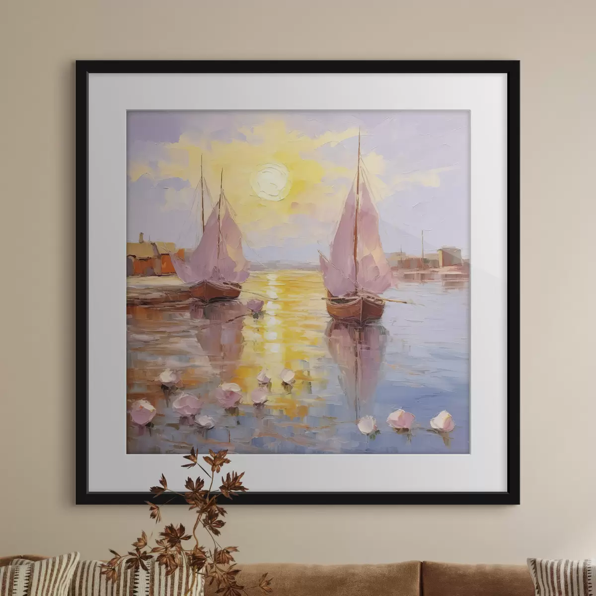 Poster Twee roze boten f37881