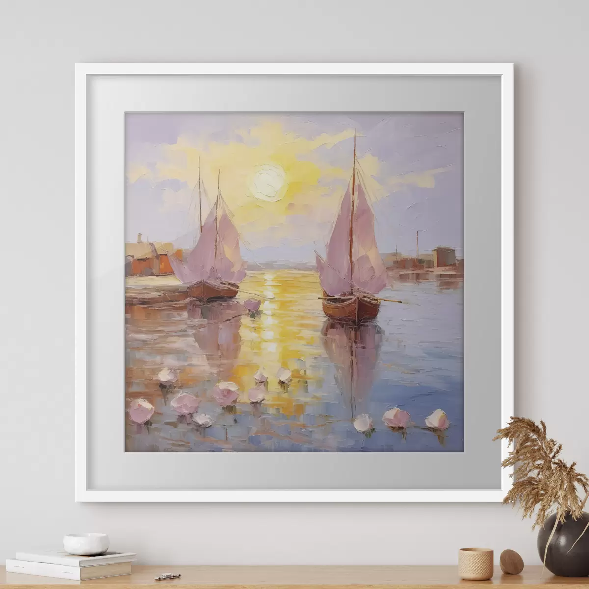 Poster Twee roze boten f37881