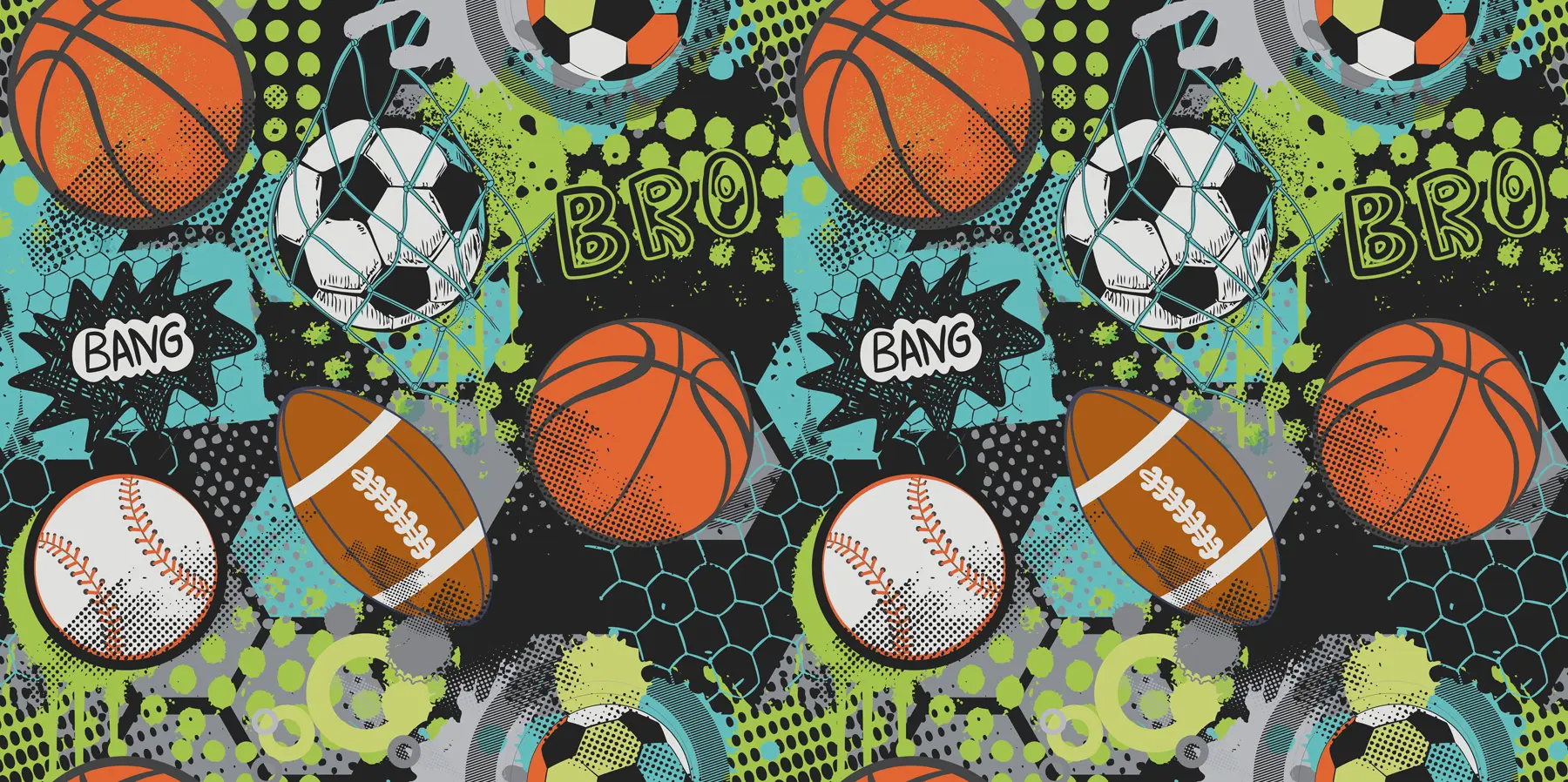 Fotobehang Abstractie met sportballen u99729