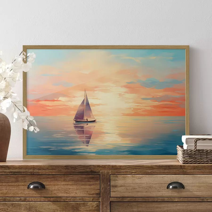 Fotobehang Aquarelboot f38050