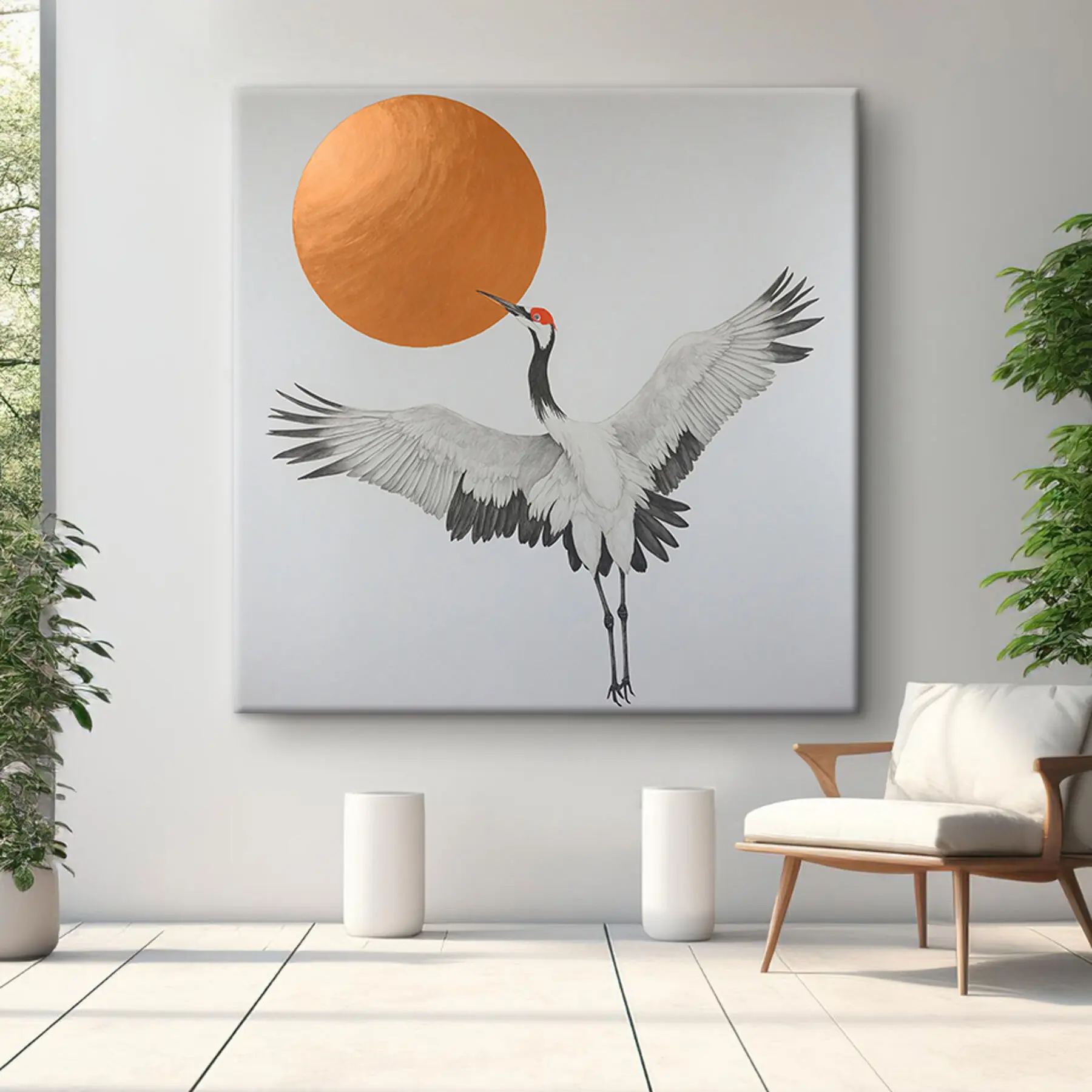 Fotobehang Kraan vliegt naar de zon s38195