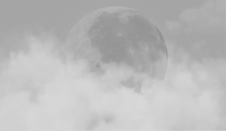 Fotobehang Grote maan tussen de wolken van grijze kleur loftstijl w00548v1