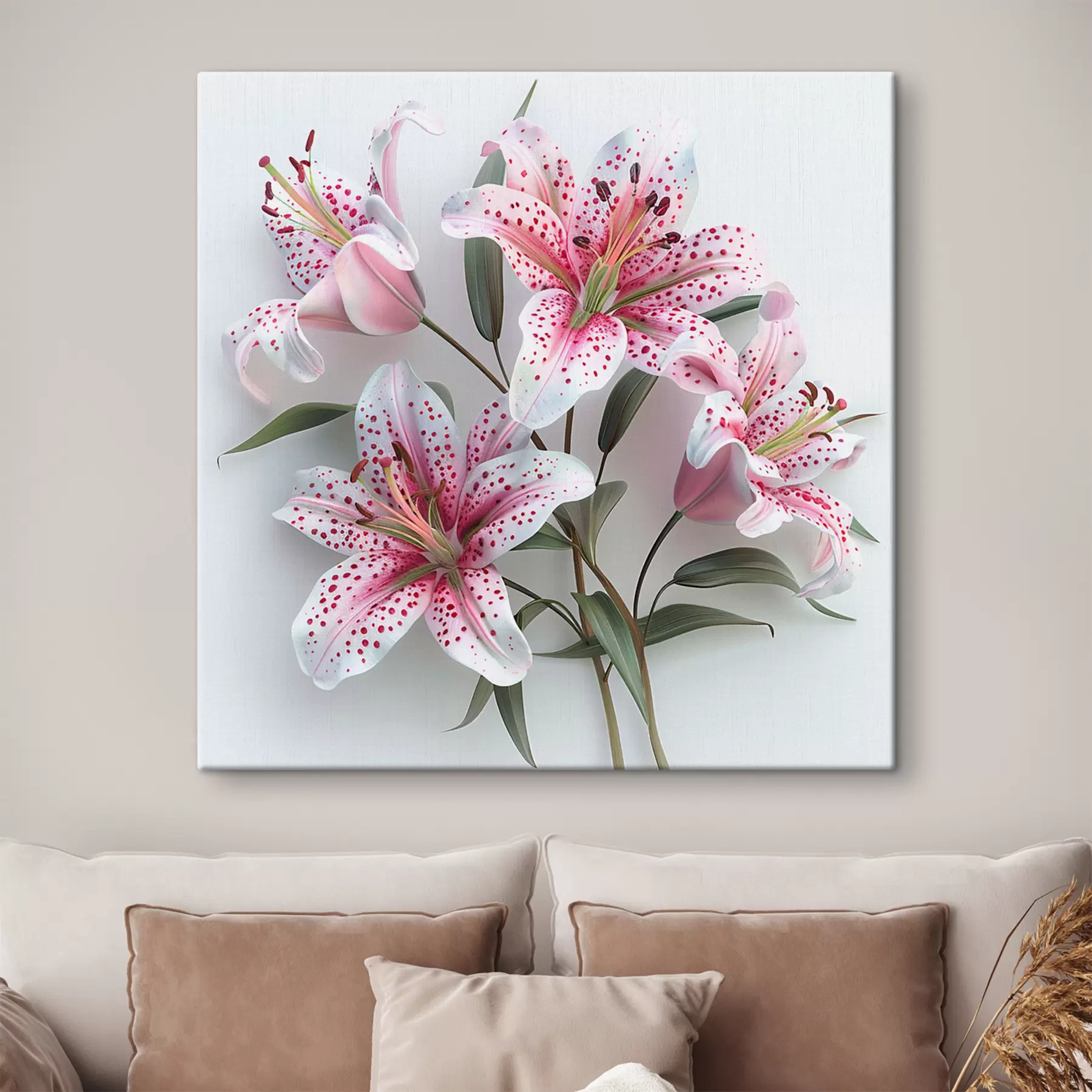 Fotobehang Boeket van delicate lelies s38247