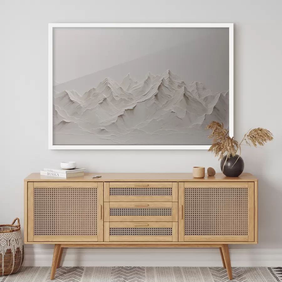 Fotobehang Witte bergen met acryl f38306