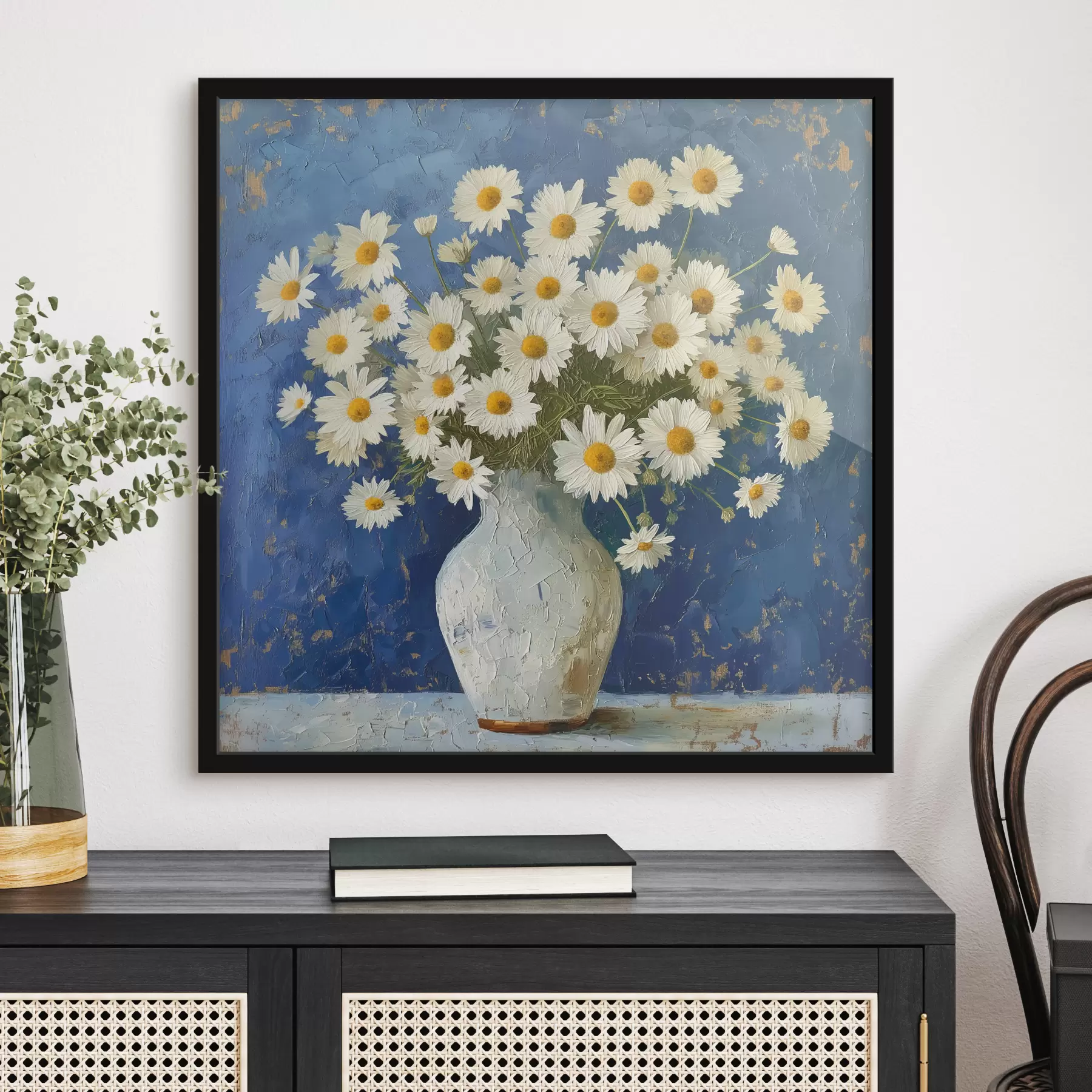 Fotobehang Madeliefjes in een vaas f38719
