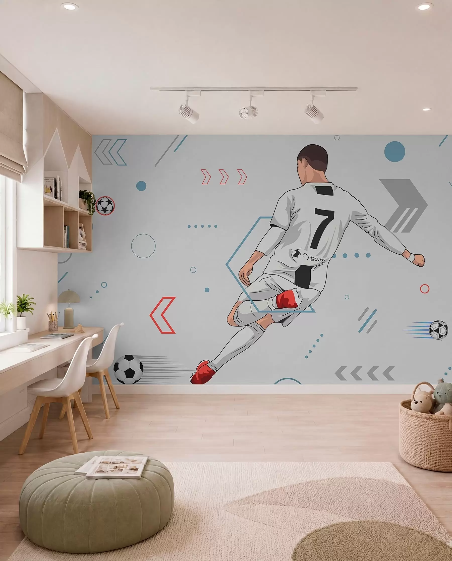 Fotobehang Nummer zeven aan de bal w00688