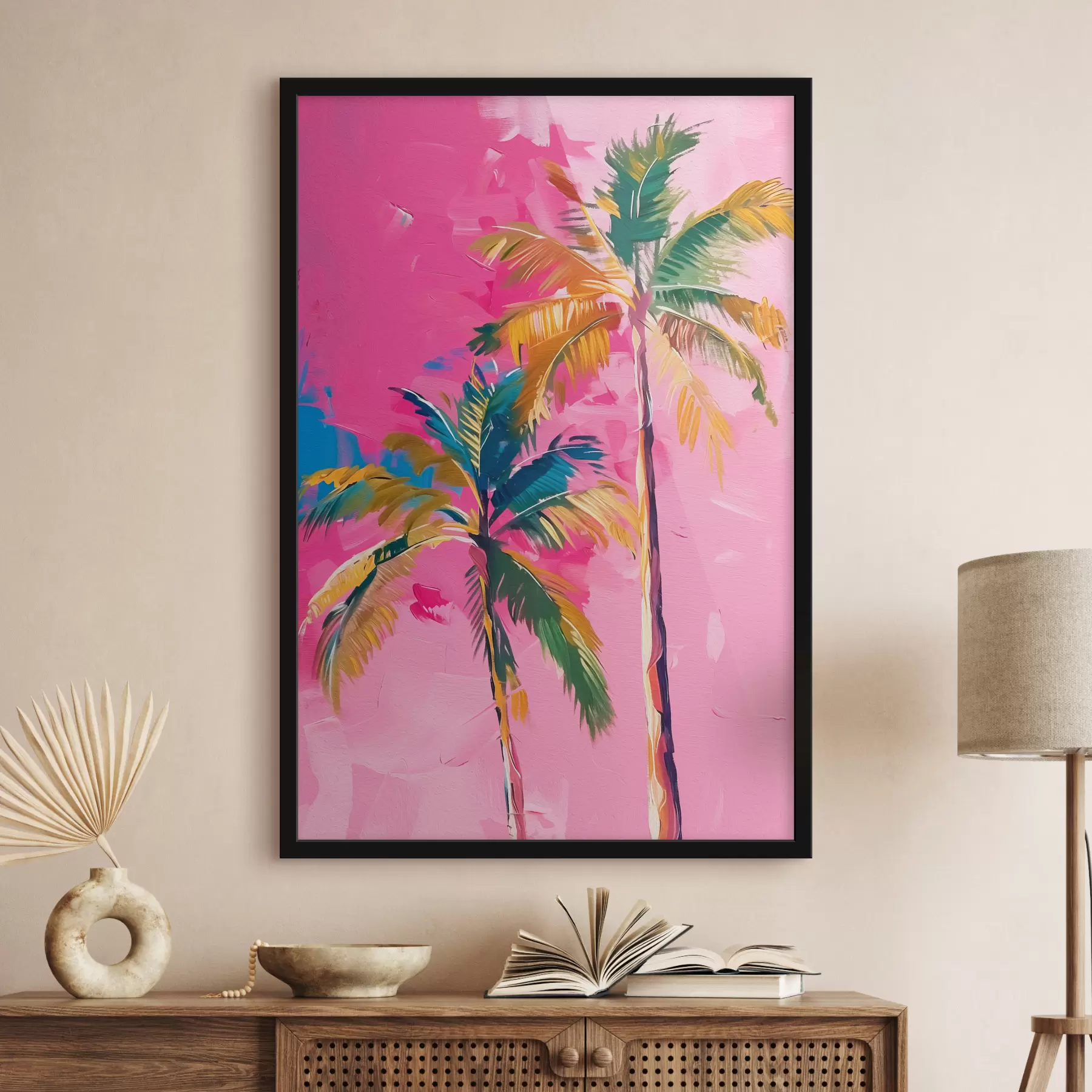 Fotobehang Kleurrijke palmbomen f38781