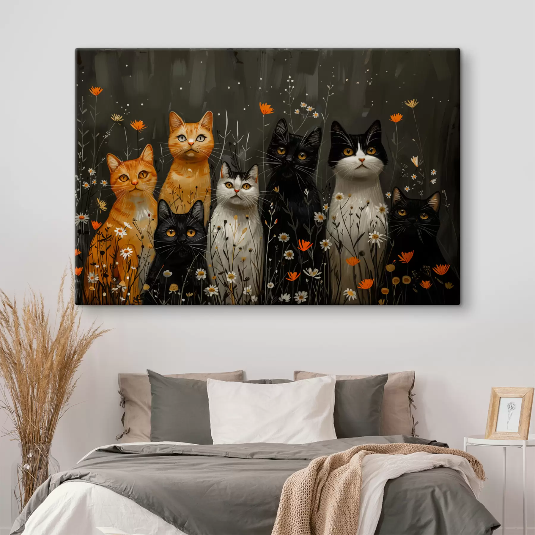  Schilderijen Katten in bloemen s38798